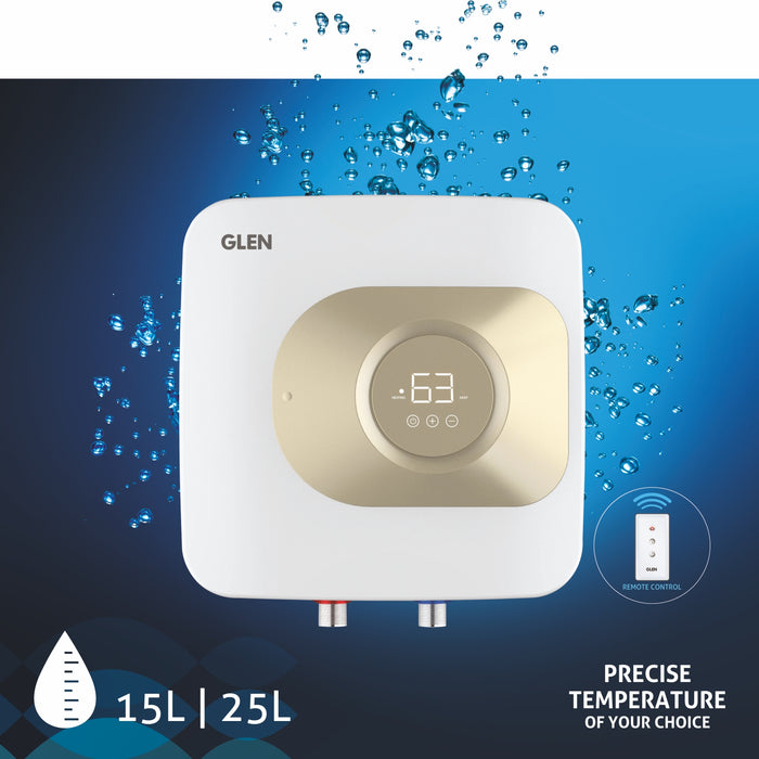 Water Heater Digital Controls with Remote, 25 Litre 2000W 8 Bar Pressure Glasslined Tank (7055)