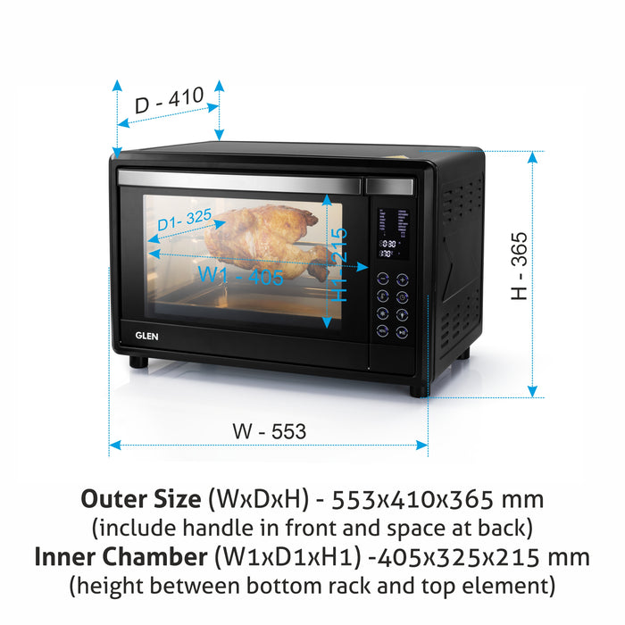 Digital Oven Toaster Griller (OTG) - 45 Litres with Convection, Motorized Rotisserie, 2000W - Black (5045DIGI)